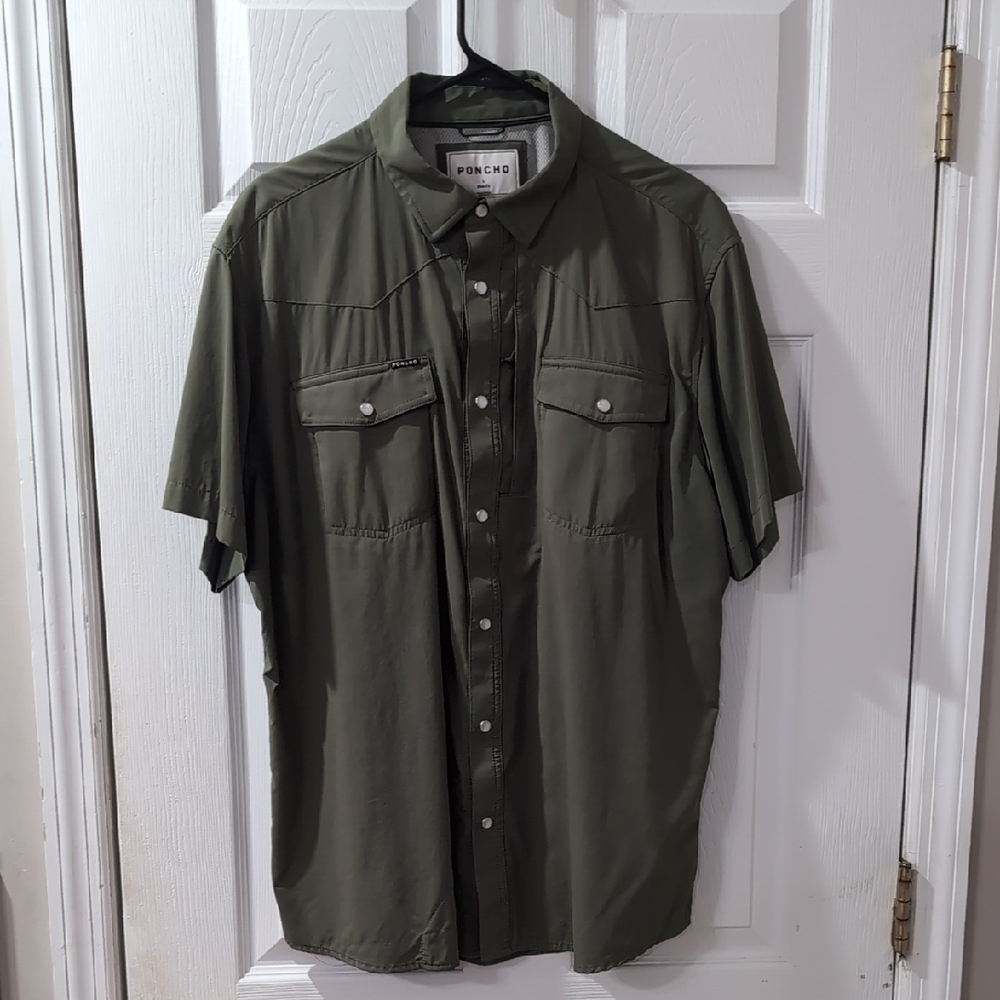 Poncho Large Slim Fit Olive Green